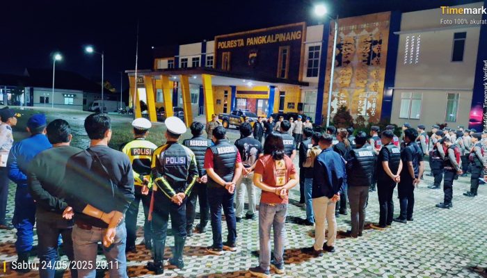 Antisipasi Premanisme Dan Weekend, Polresta Pangkalpinang Gelar Apel Dan Patroli Gabungan