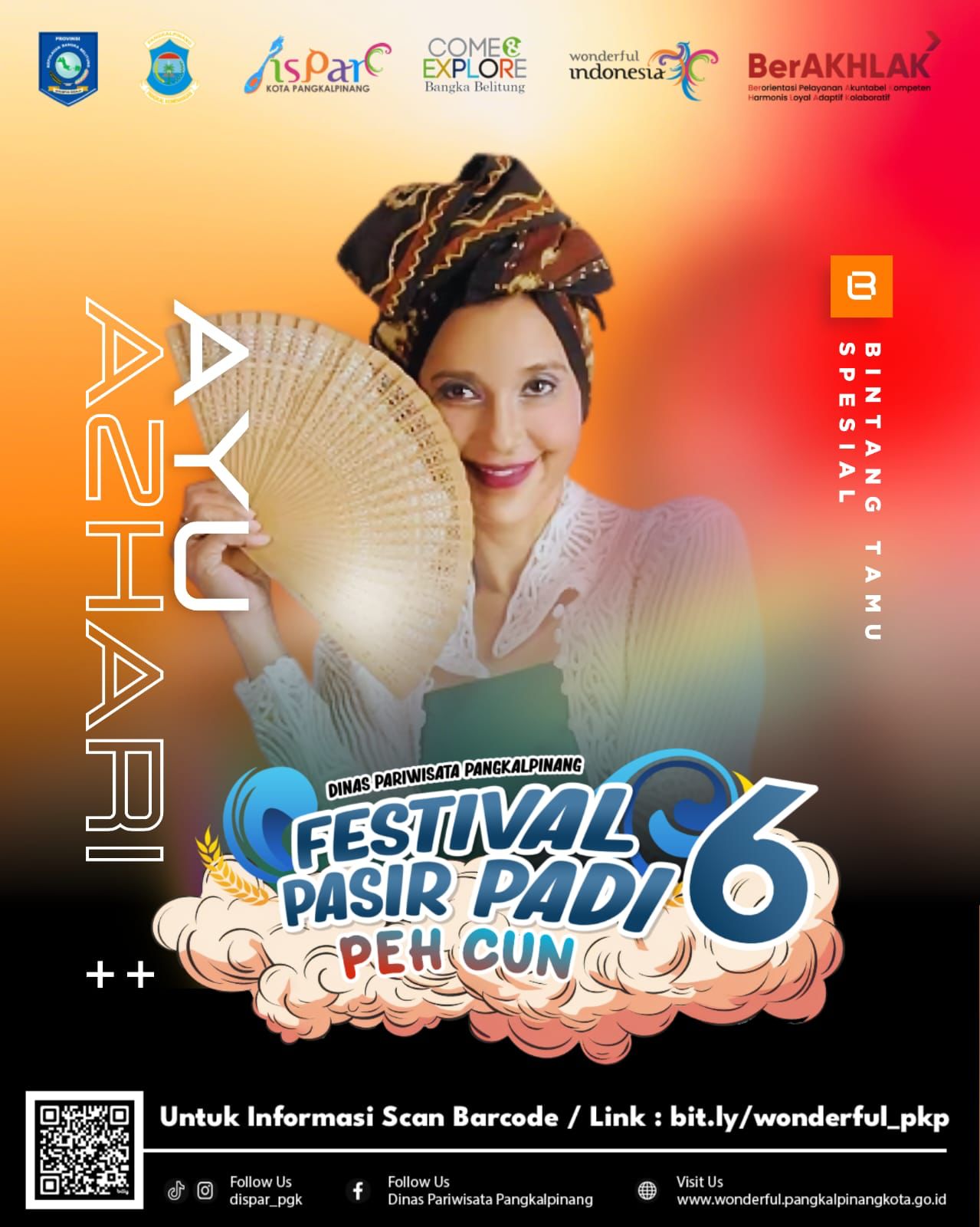 Ayu Azhari Tampil di Festival Pasir Padi 6, Pj Wali Kota Dorong Promosi Wisata Pangkalpinang Lebih Luas
