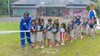 Edukasi Bahaya Api Sejak Dini, Tim Fire Fighter PT Timah Kunjungi TK Kutilang 1 Pangkalpinang