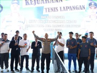 Sambut HUT Bhayangkara Ke 79, Polda Babel Gelar Kejuaraan Tenis Lapangan