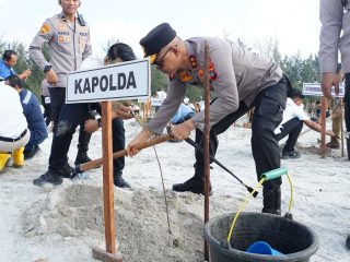Sambut HUT Bhayangkara ke-79, Polda Babel Tanam 7.000 Bibit Pohon di Eks Tambang Desa Rebo