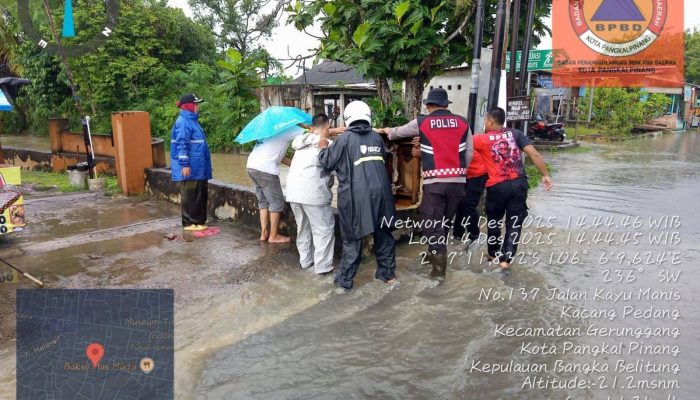 Hujan Lebat Sebabkan Banjir di Pangkalpinang, Pemkot Gerak Cepat Lakukan Penanganan