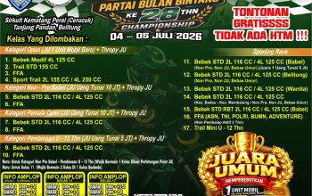 Yuri Kemal, Ruksamin, dan Ali Reza Hadiri Final Grasstrack Milad PBB ke-28 di Belitung