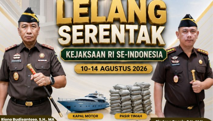 Kejari Pangkalpinang : Ikuti Lelang Serentak Barang Rampasan Negara 2026, Timah 39,9 Ton dan Kapal Jadi Objek Utama