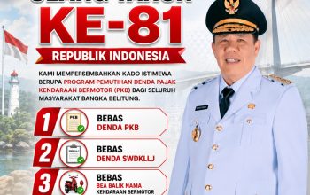 Momen HUT ke-81 RI, Gubernur Hidayat Arsani Bebaskan Denda Pajak Kendaraan untuk Warga Bangka Belitung