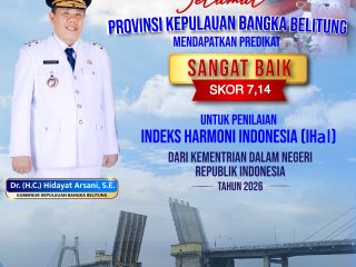 ‎Di Era Kepemimpinan Gubernur Hidayat, Kerukunan Warga Bangka Belitung Diganjar Skor Harmoni Sangat Baik