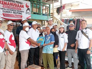 PSI Babel Salurkan 1,5 Ton Beras Untuk Korban Kebakaran Dusun III Serdang